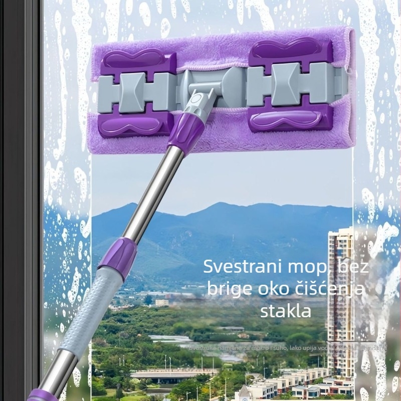 Plosnati mop s krpom za kućnu upotrebu, pločasti mop, 2026 novi model, posebno za drvene podove, alat za čišćenje jednim potezom, zgušana verzija