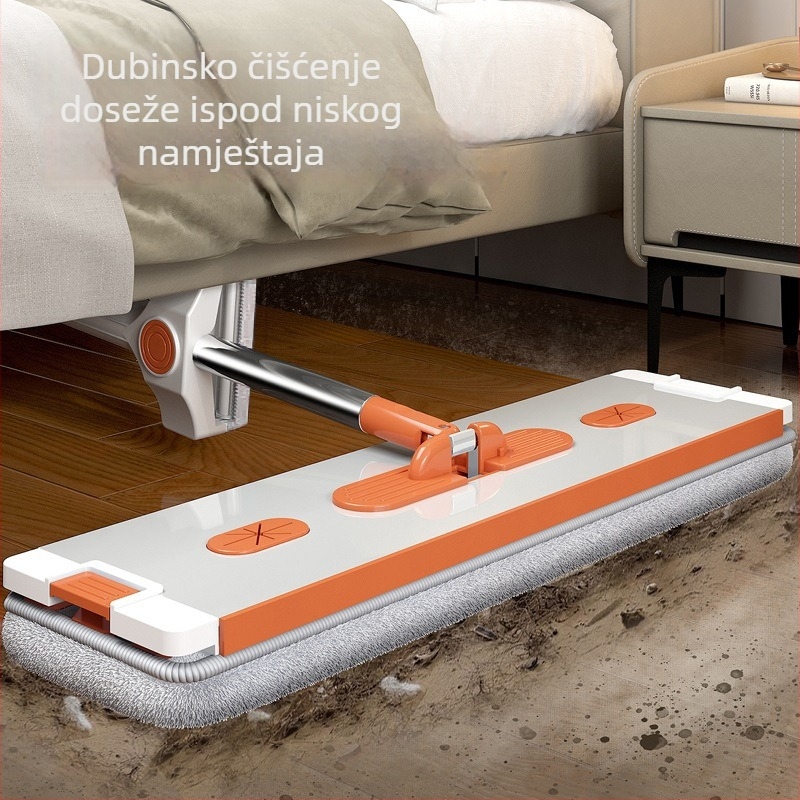 Novi ravni mop od aluminijske legure, dvostruka upotreba za mokro i suho čišćenje, bez ručnog pranja.