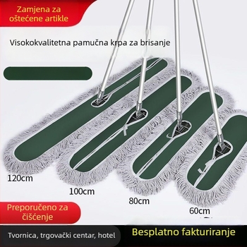 Kućni pamučni mop s uklanjanjem prašine, veliki plosnati mop za dom i hotele, s zamjenjivom glavom mopa