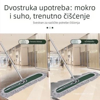 Kućni pamučni mop s uklanjanjem prašine, veliki plosnati mop za dom i hotele, s zamjenjivom glavom mopa