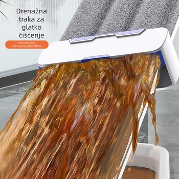 Ploški mop od nehrđajućeg čelika s glavom od mikrovlakana, teleskopska ručka 140 cm, ručno pranje
