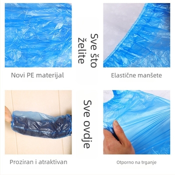 Jednokratne zaštitne rukave za ruke, vodootporne i otporne na ulje, zelena PVC, pojačane za jesen-zimu, unisex