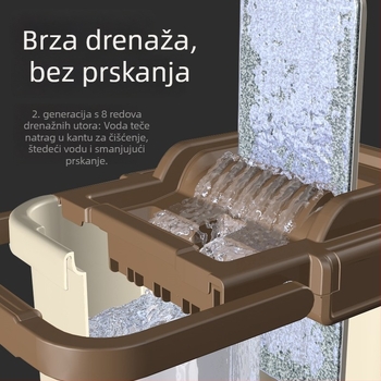 Plošni mop za pločice s funkcijom struganja, suho i mokro dvostruko korištenje, kućno čišćenje