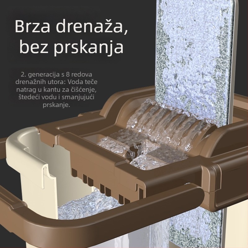 Plošni mop za pločice s funkcijom struganja, suho i mokro dvostruko korištenje, kućno čišćenje