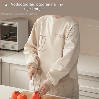 Kuhinja pregača s dugim rukavima, vodootporna, otporna na ulje, periva