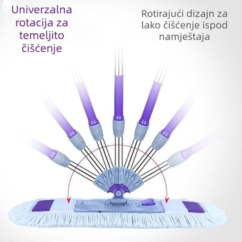 Ploški mop za kućnu upotrebu, čišćenje u jednom koraku, dvostruka upotreba za mokro i suho, pranje bez dodira rukama, lako se koristi, upijajući i izdržljiv mop