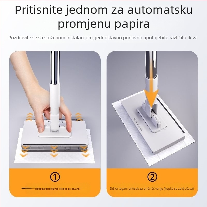 Mali lazy mop za lice s klipom za krpu – ponovno upotrebljiva mop podloga, čišćenje jednim prolazom