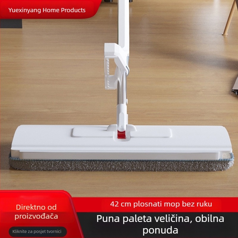 Profesionalno prilagođeni plošni mop promjera 42 cm za velike površine, bez pranja rukama, za kućnu i hotelsku upotrebu