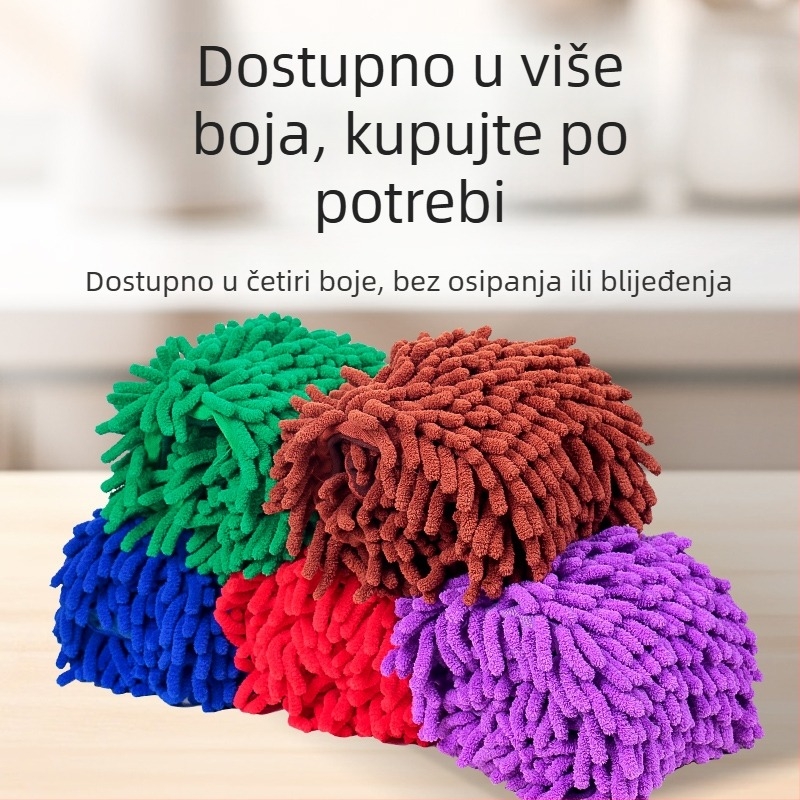 2025 nova kućna plošna mop s chenille glavom u obliku gusjenice, za pločice, zamjenska glava bez tragova vode