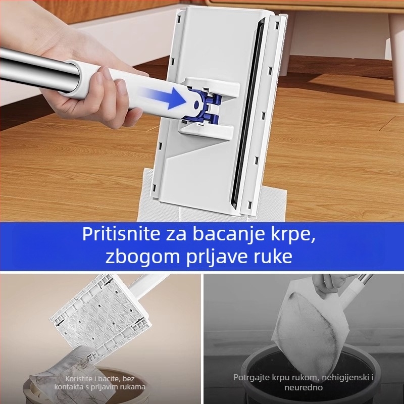 Mop s klipom za ručnik za lice, mini ravni mop za kućno čišćenje s automatskim klipom