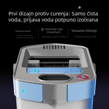 Wanben 2026 bezkontakten ravni mop za kućnu upotrebu s posudom za odvajanje prljavštine, glava od mikrovlakana, nehrđajući čelični štap, dimenzije 32×11 cm, 70–80% odvoda vode