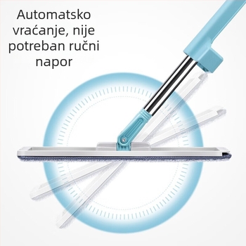 Meiliya plosati mop bez dodirivanja rukama, mokro i suho dvostruka upotreba, za kućanstvo i kuhinju, microfiber krpa za mop