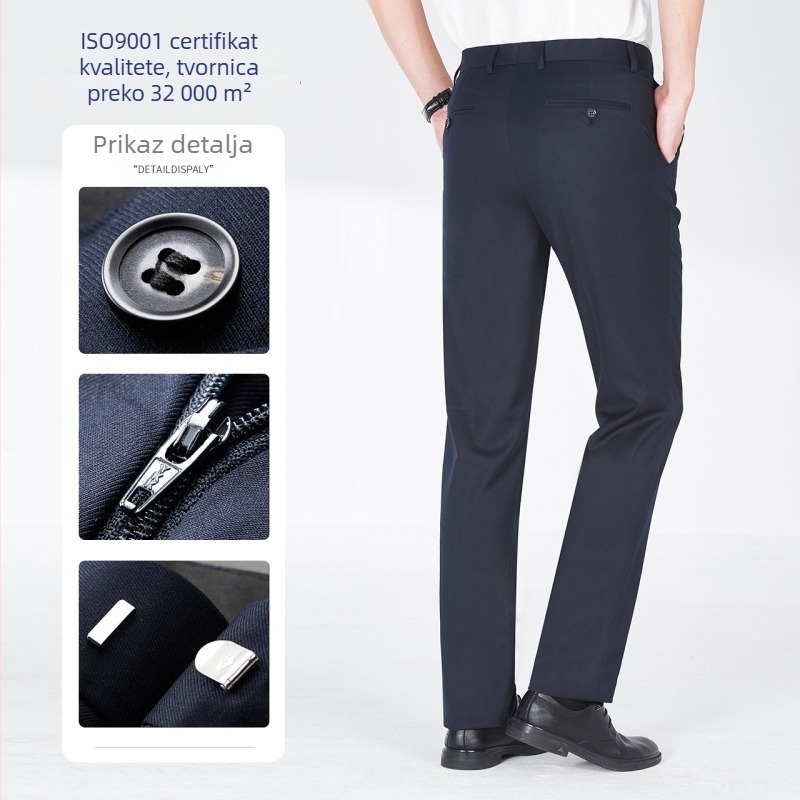 Vodootporne, masnoćama i mrlje otporne muške hlače za posao, ravni kroj, slim-fit, bez glačanja.