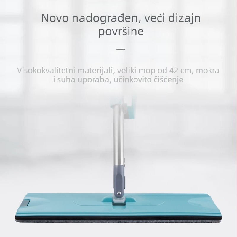 Plošni mop za mokro i suho čišćenje, bez pranja ruku, apsorbirajuća mikrovlakna podloga za kućnu upotrebu