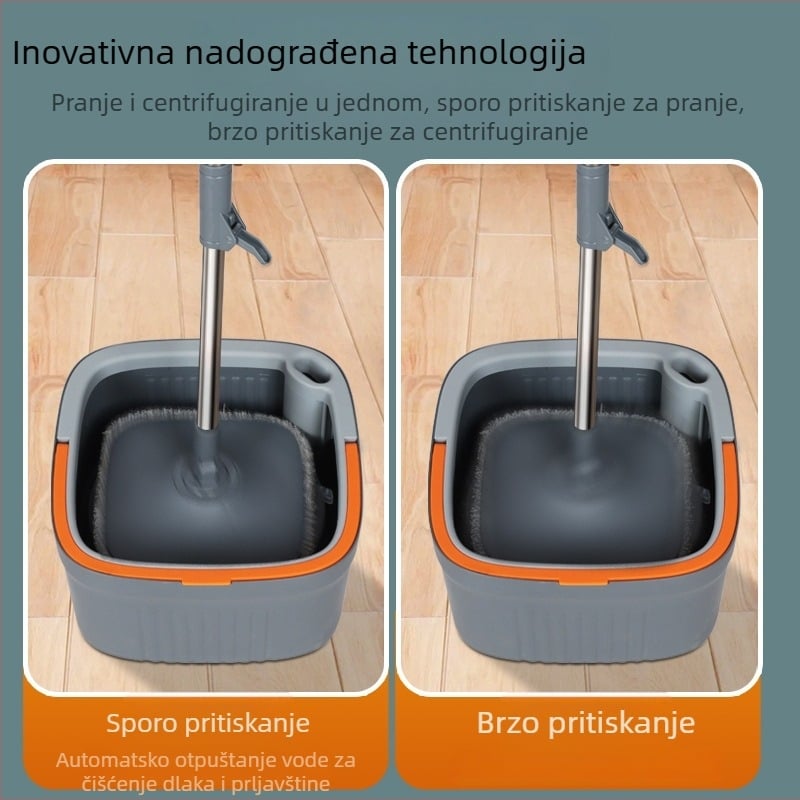 Mop s odjeljivanjem prljave vode, okretni, bez dodira, automatsko ispiranje, suho i mokro čišćenje, mikrovlakno