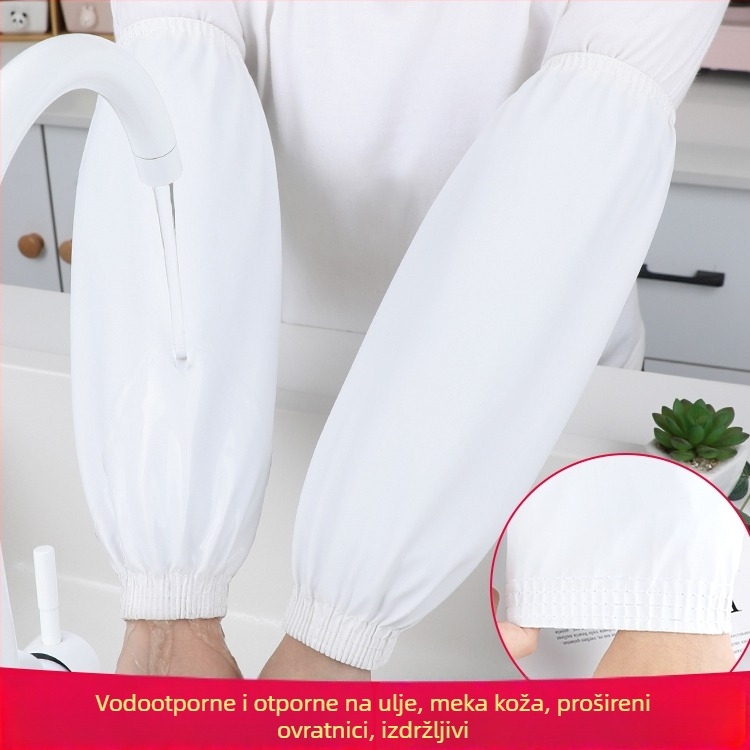 PU kožne rukave za kuhinju, vodootporne i otporne na ulje, produžene, bijele, unisex