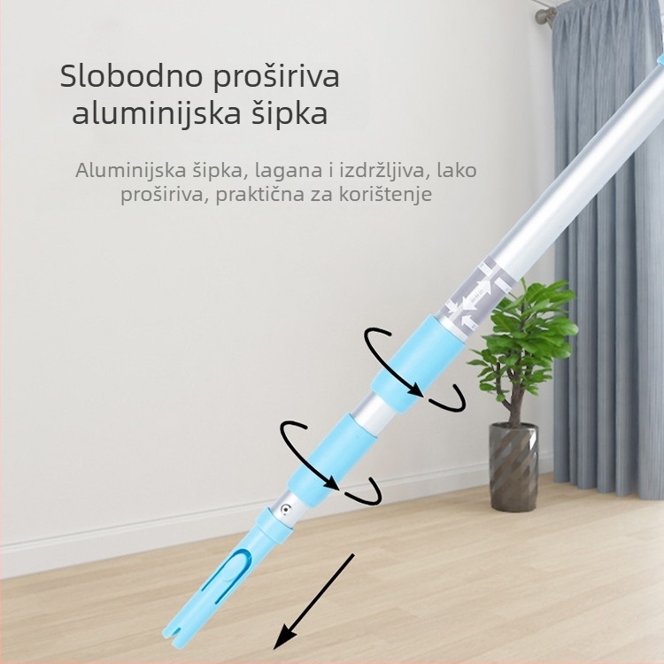 Conduo Satto teleskopni plosnati mop za pod, mikrovlakna, lagan, 56–119 cm