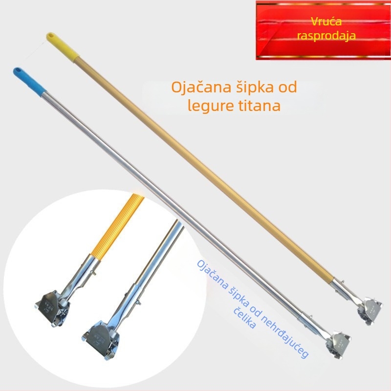 Nehrđajući čelični štap za ravni mop, ojačan i povećan