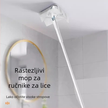 Trokutasti mikrovlaknasti mop s odvojivim krpom za kućnu upotrebu – čišćenje zidova, držač za maramice za lice i krpe za čišćenje, uklanjanje prašine sa plafona