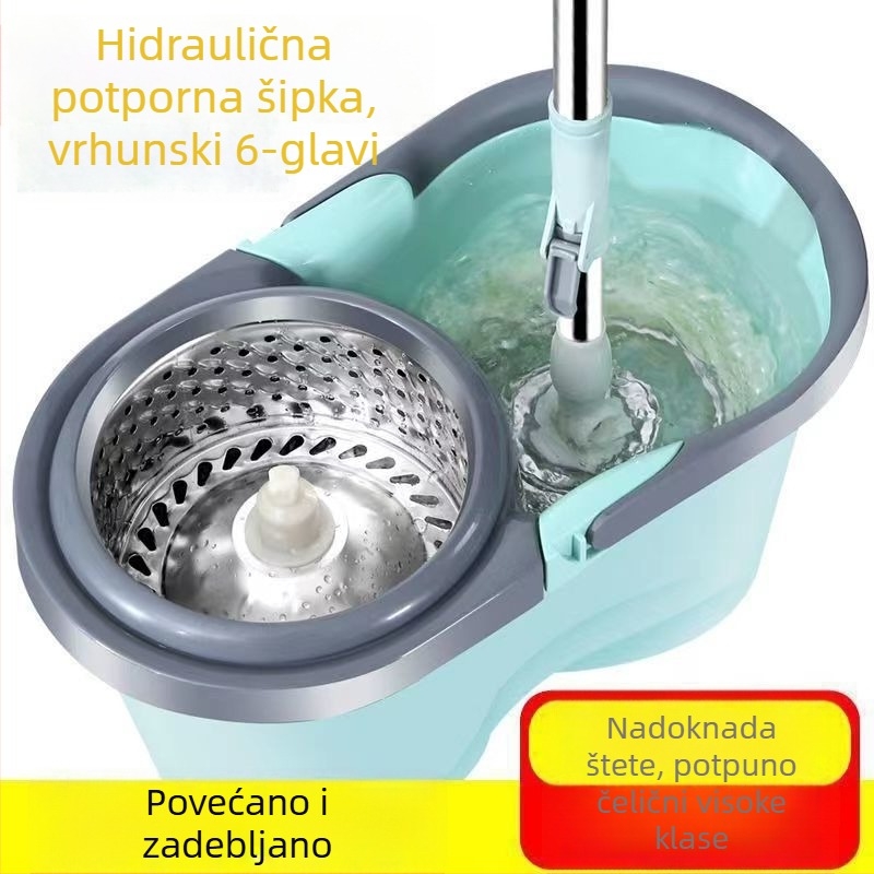 Sve-u-jednom mop za pranje i sušenje s rotirajućim automatskim odcjeđivanjem i kantu za odvodnju vode JX