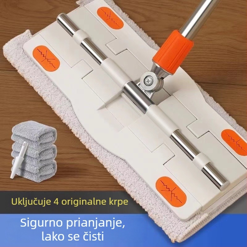 Prilagodljivi plosnati mop s klipom od zliatine i glavom od ultra finih vlakana za kućno čišćenje