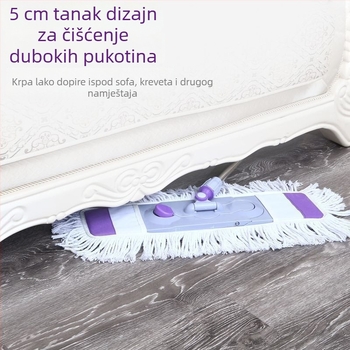 Ploški mop za kućnu upotrebu, mokro i suho, dvostruka upotreba, bezkontaktno cijedjenje, upijajući i izdržljiv mop s nehrđajućom šipkom