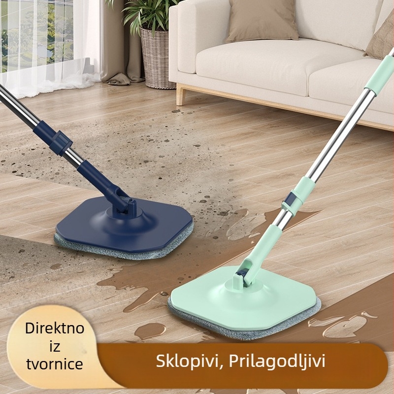 Domaći mop s rotirajućom glavom, 360° čišćenje, bez ručnog pranja, odvajanje prljavštine, za dnevni boravak.