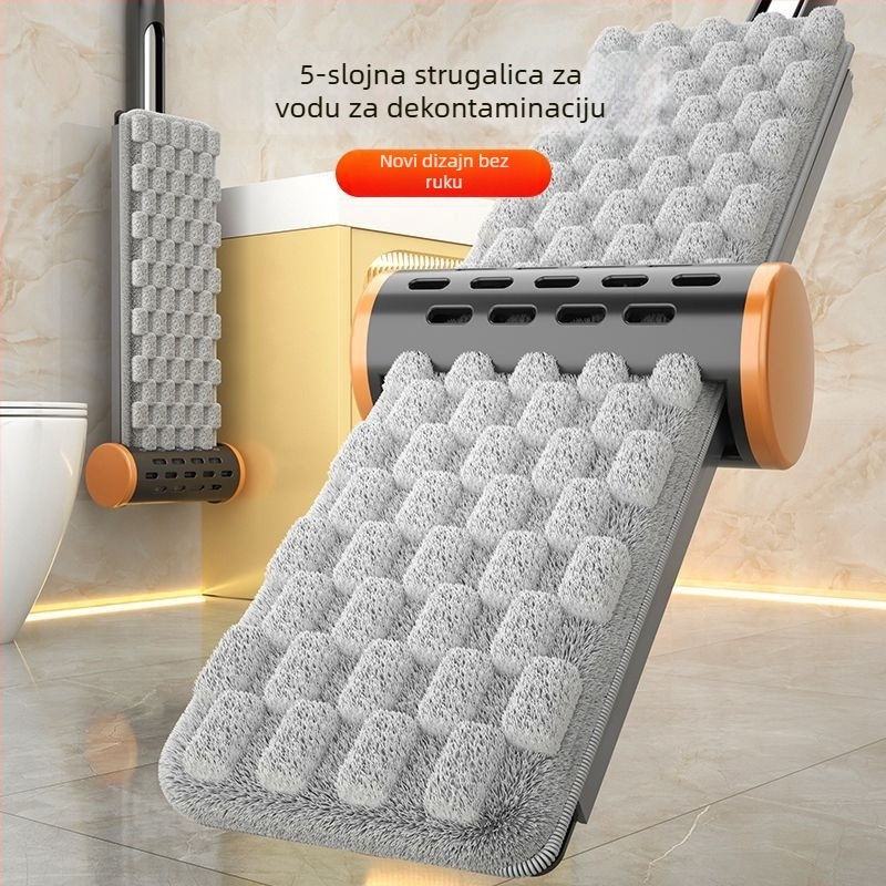 Kućni bezkontaktni plosnati mop s ojačanom aluminijskom šipkom, novi vrhunski udoban mop