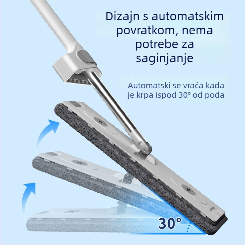 Kućni plosnati mop s plastičnom glavom za beskontaktno mokro i suho čišćenje, 45 cm glava mopa