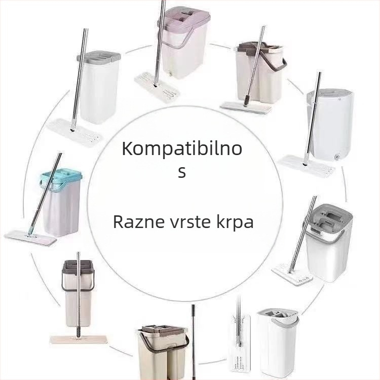 Zamjenski platneni mop krpa s dvostrukim nastavkom i ljepivim završnim dijelovima