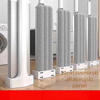 Prilagođeni jednostupanjski mop bez pranja ruku, 50 cm dvostrano suho/mokro plosnati mop s microfiber krpom