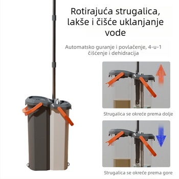 Prilagođeni set ravnog mop-a s odvojivom i sklopivom kantu