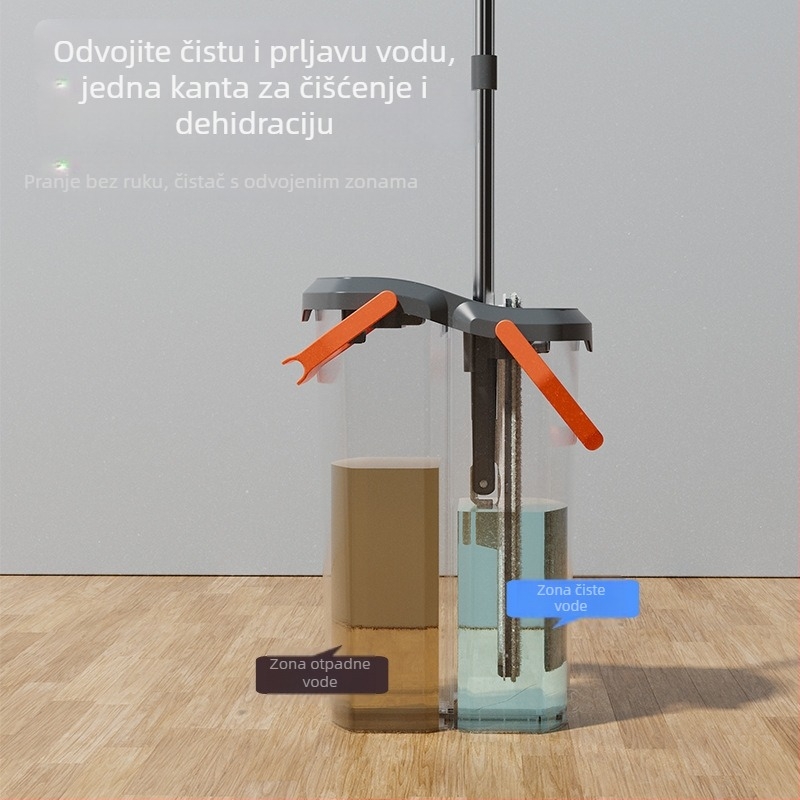 Prilagođeni set ravnog mop-a s odvojivom i sklopivom kantu