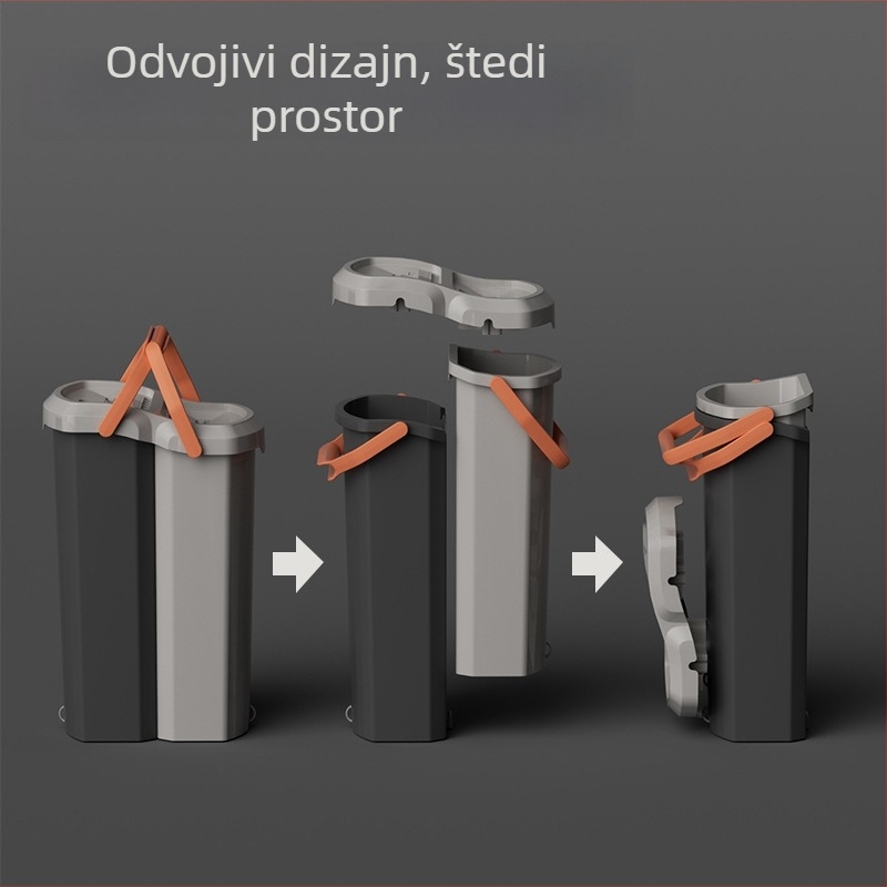 Prilagođeni set ravnog mop-a s odvojivom i sklopivom kantu