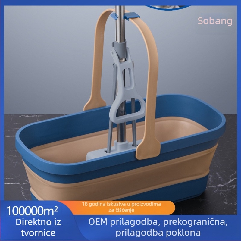 Sklopiva plastična kanta za mop, pravokutni spremnik za vodu, velikog kapaciteta