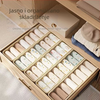 Kutija za čuvanje čarapa od pamuka i lana, organizator ladice sa 3 odjeljka, 33×10×10 cm