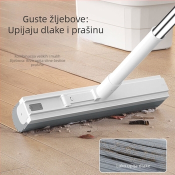 Glava špongastog mopa sa stiskanjem bez dodira, upijajuća Chenille tkanina, pamuk mop krpa, prilagodljiva u jednom komadu