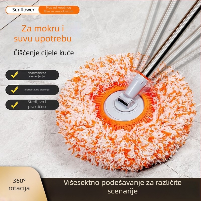 Proširivi mop za prašinu s dizajnom suncokreta – mokro i suho čišćenje, višenamjenski