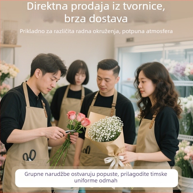 Prilagodljiva vodootporna i otporna na masnoću kuhinjska pregača, bez rukava, jedna veličina, otisak logotipa
