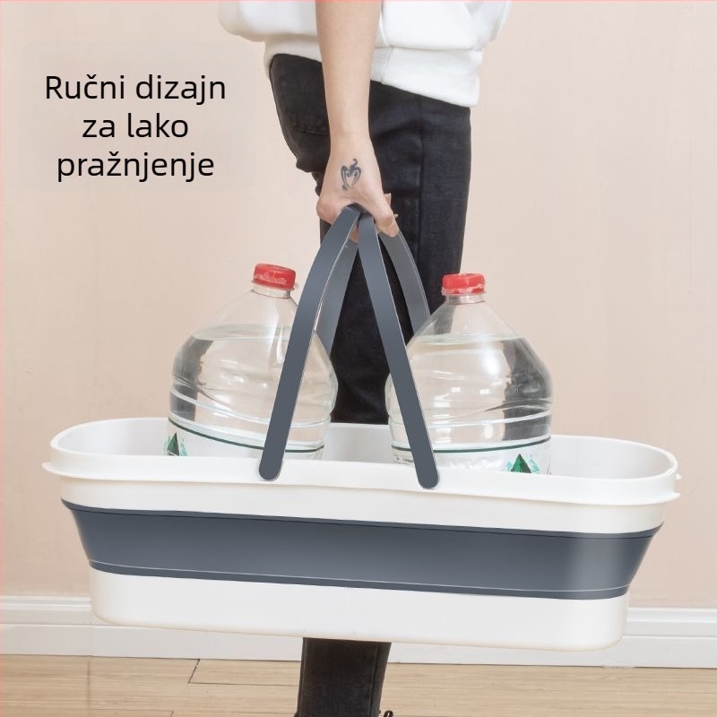 Prijenosna sklopiva plastična kanta za mop, pravokutna