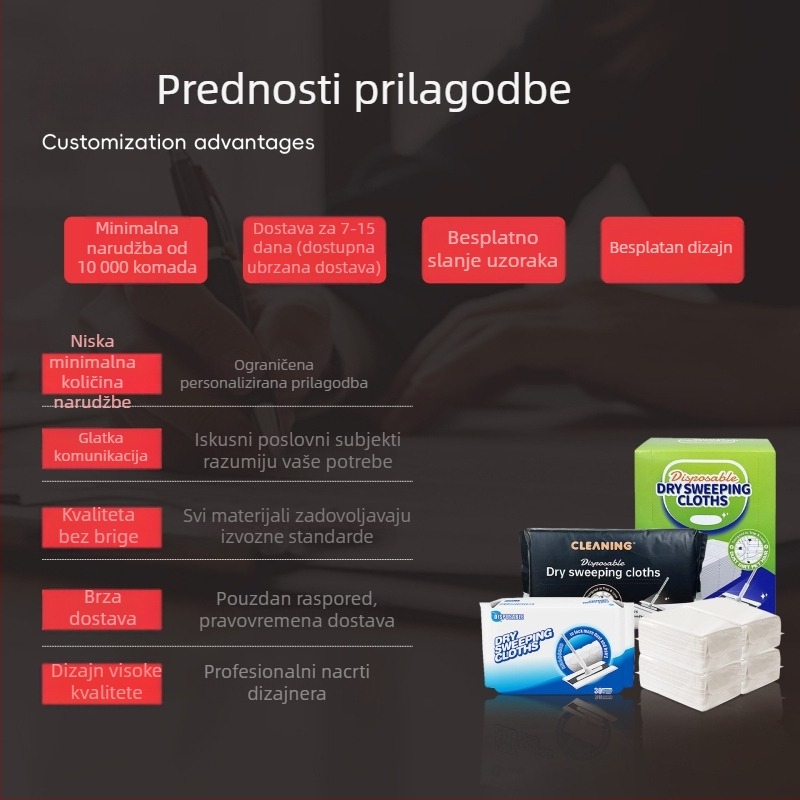 Elektrostatični papir za uklanjanje prašine, jednokratna krpa za mop, papir za mop s dijamantnim uzorkom