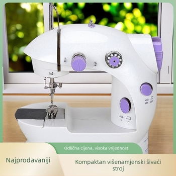 Kućni električni šivaći stroj, kompaktni, mini, višenamjenski, prijenosni, za deblje tkanine
