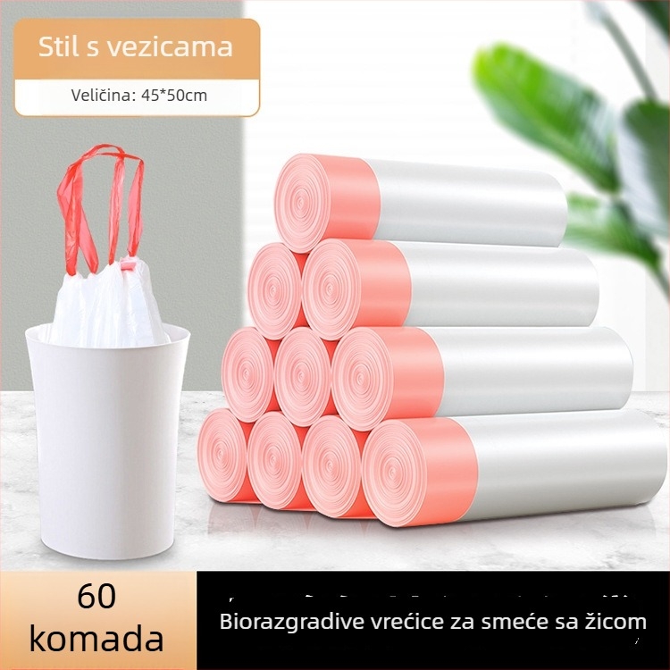 Good Wife biodegradabilne vrećice za smeće za kućnu upotrebu, s vrpcom za zatvaranje, za dom, ured i studentski dom, kuhinjske plastične vrećice