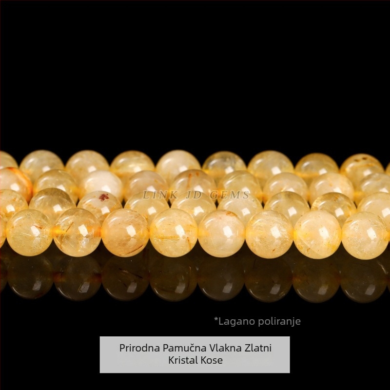 Prirodni plavokosi kristal 8 mm okrugle perle za DIY nakit – komponente za ogrlice i narukvice