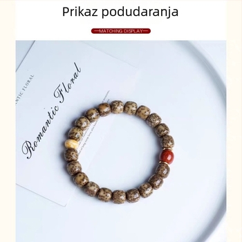 Prirodni sirovi crveni ahat perle u starinskom stilu za pojas i cilindrične perle, s slobodnim perlicama za budističke molitvene perle i Rudraksha