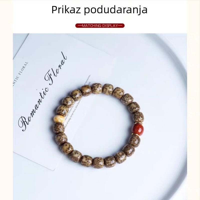 Prirodni sirovi crveni ahat perle u starinskom stilu za pojas i cilindrične perle, s slobodnim perlicama za budističke molitvene perle i Rudraksha