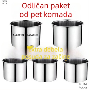 Set posuda za začine od nehrđajućeg čelika s poklopcem – kuhinjske posude za začine