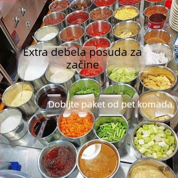 Set posuda za začine od nehrđajućeg čelika s poklopcem – kuhinjske posude za začine