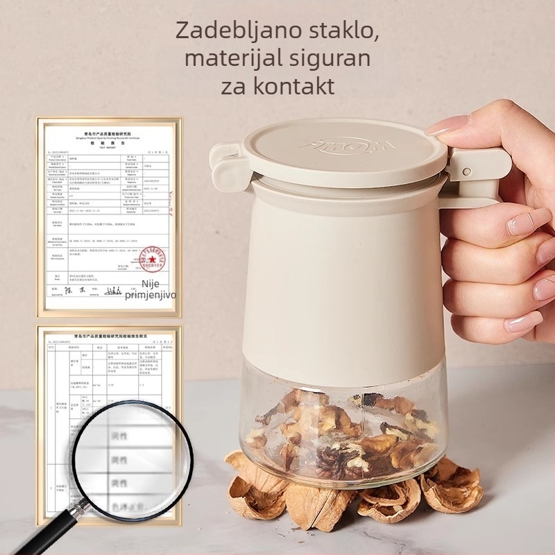 Staklena posuda za začine s dvostrukim silikoniziranim zatvaračem – za sol i MSG, otporna na vlagu, kuhinjska pohrana