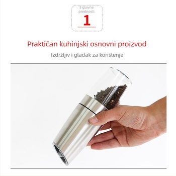 Električni mlin za papar od nehrđajućeg čelika s gravitacijskim senzorom, model KDL-546A, za kućnu upotrebu
